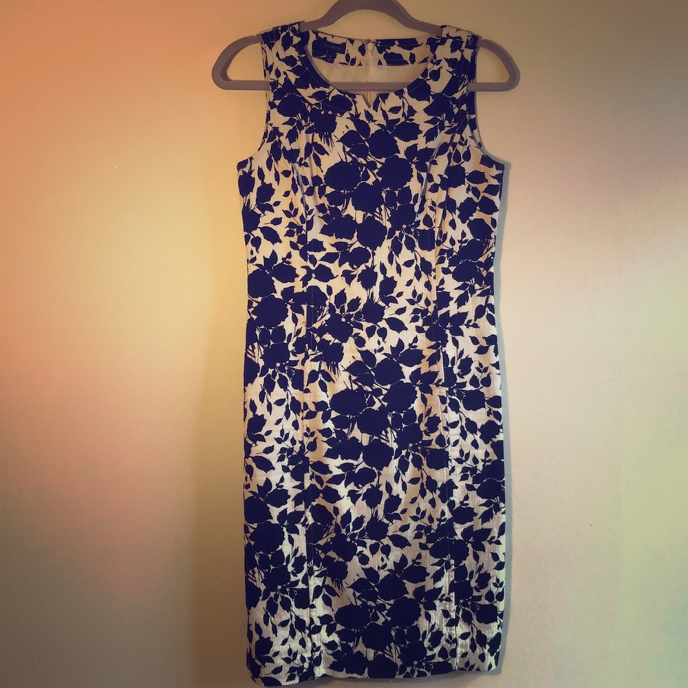 Talbots black and cream floral dress 4